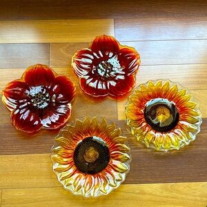 Pier 1 Imports Set of Floral Glass Plates